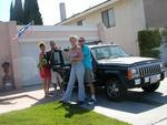 Ready to go to Vegas!  Jean, Cherie, Greg and Dustin with Cherie's 1987 Jeep Cherokee.  Did I mention we couldn't use the air conditioner?  Worse, with 117 degrees desert tempuratures, we had to run the heater!