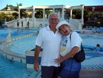 John and Marsha in front of the pool.