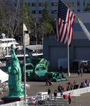 An inflatable Statue of Liberty and other bouncy things were donated by Party Pals, a sponsor of the event.
