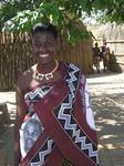 Annette dressed up like a Swazi.