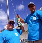 Co-captains Mark and Phil celebrate their win with an extra-large bottle of Heineken.