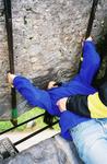 Renee gets a little action in Ireland with the Blarney Stone.