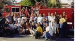 The whole gang together (and even the local firemen) to celebrate Tanner's first Birthday!