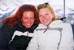 Cherie and Kristi in a gondola getting ready for another day on the slopes in the Austrian Alps.  (You have to smile at the matching jackets.)