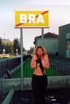 Cherie always follows the rules.  The sign said "no bra" didn't it?  Those Europeans are so free-spirited.  This picture was taken just outside Bra, Italy.  The sign conveniently lets you know, that you are not in "Bra" anymore.  