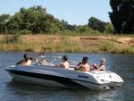 The whole gang (or as many as would fit) in Mac and Michelle's newest water toy!