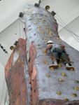 Greg on his way up to ring the bell at the top and hear the cheers of the gathered crowd.