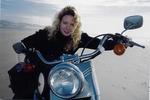 Riding a Harley "Fat Boy" in Pismo Beach, California.  (They let you ride on the sand!)