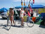 Jean and Dustin in front of our theme camp, "The Burning Man Yacht Club".