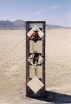 Here is another artsy thing in the middle of the desert, with me reflected in the mirror.