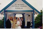 Stephanie, Chris, Steve, Cherie and Michelle in front of the church.