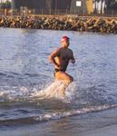 Kevin was one of the first few people to finish the 1/2 mile swim.