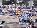 Kevin is one of the first ones back...the bike racks are practically empty!