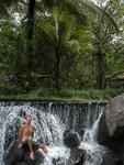 Greg taking a shower the natural way.