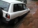 Good thing we had a good breakfast, so we could "stomach" our 4x4 getting stuck in a landslide.