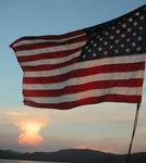 The American flag forever waving on Scirocco.