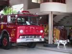 The Quepos Fire-Department, complete with shiny red truck, sliding pole and dalmation!