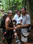 Doug, Lisa and Greg getting ready to "Tarzan" through the jungle.