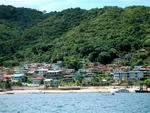 The colorful houses of the island of Taboga.