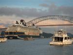 Don't you rock my boat!!!  The cruise ship that passed us, heading under the Bridge Across America.