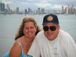 Anne and Rennie with Panama City behind them.