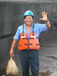 Another friendly Canal worker.  (They are happy because they retained their American wages even after the USA transfered ownership of the Canal to Panama.)