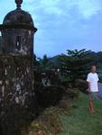 Young man with old fort.