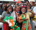 Girls clowning around. 