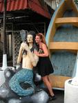 Me and a mermaid in front of my favorite restaurant in Panama "La Cascade."