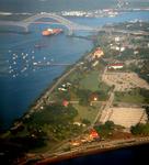 A bird's eye view of the Bridge Across America.  (Photo taken from the plane.)