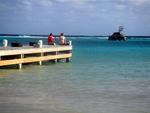 Katee and Lauren sitting on the dock...just watching the ships roll in....