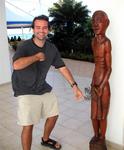 Mike thinks this statue has "nothing" on him!
