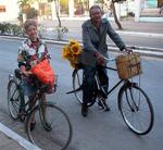 A romantic stroll through town.