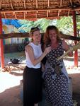 Kristi and Cherie enjoy the fruit of their labors--a sugary drink.