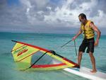 Greg learns how to windsurf.