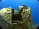 The gun turrets on the MV Capt. Keith Tibbetts. *