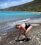Joanne finds some unique shells on one of Culebra's pristine beaches.
