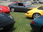 Greg's Nissan is a little outnumbered by Porsches.