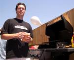 Mac and the new BBQ.  *Photo by Dustin.