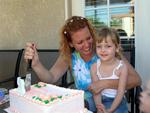 Cutting the ice-cream cake.  I can have my cake and eat it too!  *Photo by Dustin.