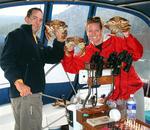 Cherie and Greg with their Dungeness dinner.