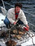 Isabelle with the crab pots.