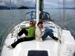 Cherie and Isabelle, one goofball and one world famous sailor.