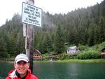 Here's Greg by a sign at High Tide.