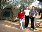 Renee, Kristi and Cherie arrive to camp.  The tents were already set up for us!