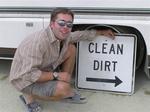 After a week in the desert Dano was excited to find clean dirt!