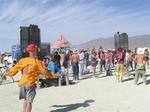 The party on the playa continues until dawn.