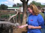 The ostrich wouldn't let go of Cherie.  *Photo by Carter.