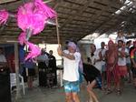 Bernard`s birthday is celebrated by bashing a piñata.