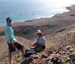 Hikers overlook the Ha-Ha fleet.